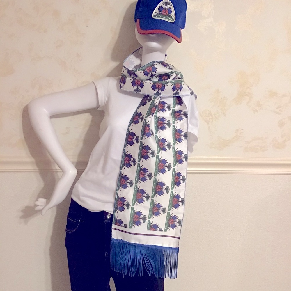 Haitian Scarf Rich Colors .Size 60”l x 9 1/2” W